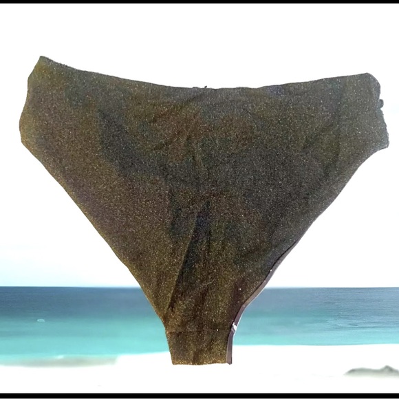 🖤BEBE🖤 REVERSIBLE LOGO SPARKLE CUTOUT SIDES BIKINI BOTTOM NWOT💦 - Picture 7 of 8